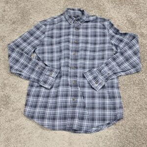 14th & Union Mens XL Trim Fit Plaid Button Down Shirt Blue Grey Long Sleeve